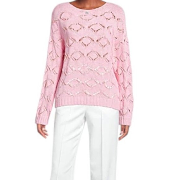 Cotton by Autumn Cashmere pink knit sweater size L - Picture 1 of 4